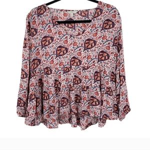 NWT Luck Brand top Boho Paisley print size xs‎